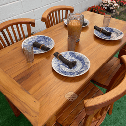 Mesa Madeira de Demolição 140cm X 70cm com 4 Cadeiras Leque Sudeste Rústico - 7