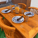 Ver imagem 6 de Mesa Madeira de Demolição 140cm X 70cm com 4 Cadeiras Leque Sudeste Rústico