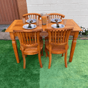 Ver imagem 4 de Mesa Madeira de Demolição 140cm X 70cm com 4 Cadeiras Leque Sudeste Rústico