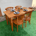 Ver imagem 5 de Mesa Madeira de Demolição 140cm X 70cm com 4 Cadeiras Leque Sudeste Rústico