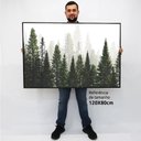 Ver imagem 2 de Quadro Decorativo em Canvas Árvores - Moldura Madeira - 120 x 80cm