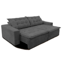 Ver imagem 1 de Sofá Amazonas 2,20 metros Retrátil com Molas Suede Veludo Light Cinza - Sofá na Web