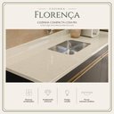 Ver imagem 3 de Armário Cozinha Modulada Compacta Balcão com Pia 150cm Florença Multimóveis MCR2468 Preto/Creme