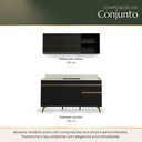 Ver imagem 7 de Armário Cozinha Modulada Compacta Balcão com Pia 150cm Florença Multimóveis MCR2468 Preto/Creme