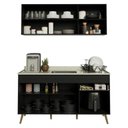 Ver imagem 5 de Armário Cozinha Modulada Compacta Balcão com Pia 150cm Florença Multimóveis MCR2468 Preto/Creme