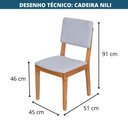 Ver imagem 3 de Cadeira Nili Or Design Linho Cinza Base Madeira Clara