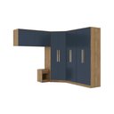 Ver imagem 1 de Quarto Modular Kappesberg Adapt Nogueira/azul Profundo 6 Peças 260cm X 256cm