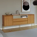 Ver imagem 1 de Balcão Aparador 184cm 2 Portas 2 Gavetas Freijó/off White Tb403