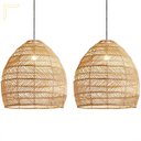 Ver imagem 1 de 2 Pendente Fibra Natural Rattan Artesanal Restaurante Nat15