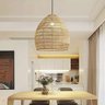 2 Pendente Fibra Natural Rattan Artesanal Restaurante Nat15 - 2