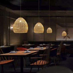 2 Pendente Fibra Natural Rattan Artesanal Restaurante Nat15 - 6