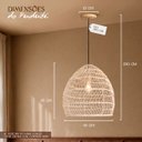 Ver mais imagens de 2 Pendente Fibra Natural Rattan Artesanal Restaurante NAT15