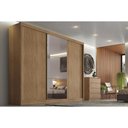 Ver imagem 1 de Guarda Roupa Casal 3 Portas de Correr e 6 Gavetas C- 1 Espelho Sonetto-toulon Plus Cumaru