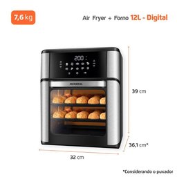 Fritadeira Mondial Air Fryer Oven 12 Litros Afon - 8