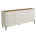 Ver imagem 1 de Aparador Buffet para Sala de Jantar 4 Portas Pés Industrial Preto Naim I03 Luna Louro - Lyam Decor