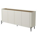Ver imagem 5 de Aparador Buffet para Sala de Jantar 4 Portas Pés Industrial Preto Naim I03 Luna Louro - Lyam Decor