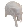 Escultura Elefante Indiano de Pó de Mármore Branco 10cm - 2
