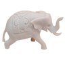Escultura Elefante Indiano de Pó de Mármore Branco 10cm - 1