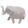 Escultura Elefante Indiano de Pó de Mármore Branco 10cm - 3