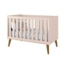 Ver imagem 2 de Jogo de Quarto Infantil Theo Cômoda 6 Gavetas e Berço MDF Rosa Fosco com Pés Amadeirado Reller