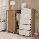 Ver imagem 5 de Cômoda Sapateira 2 Portas 5 Gavetas Marrom Pegasus Caemmun