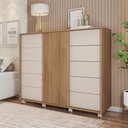 Ver imagem 4 de Cômoda Sapateira 2 Portas 5 Gavetas Marrom Pegasus Caemmun