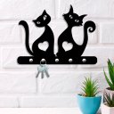 Ver imagem 1 de Porta Chaves de Parede 6mm Casal Gato Preto Decorativo Mdf