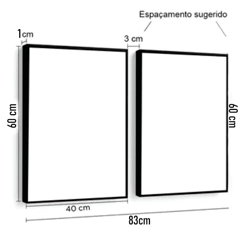 Jogo de Quadros Decorativos Duplo Molduras Marília Escandinavo 01 Moldura Marília - 6