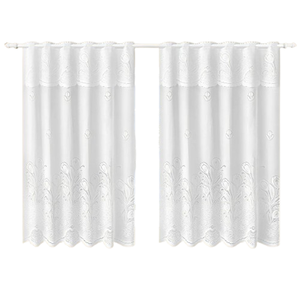 Cortina Renda Cozinha Tulipa Branca 2,00larg X 1,30alt