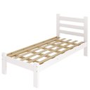 Ver imagem 2 de Cama de Solteiro Rubi Madeira Maciça Resistente Branco Repleta