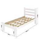 Ver imagem 3 de Cama de Solteiro Rubi Madeira Maciça Resistente Branco Repleta
