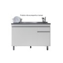 Ver imagem 3 de Balcão P/ Pia de Inox 120cm Branco 3 Portas 1 Gaveta S/ Tampo