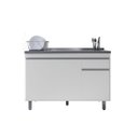 Ver imagem 1 de Balcão P/ Pia de Inox 120cm Branco 3 Portas 1 Gaveta S/ Tampo