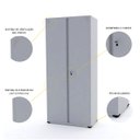 Ver imagem 3 de ARMÁRIO DE AÇO 2 PORTAS 162X75X40 PANDIN AP408SL - CINZA