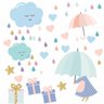 Adesivo Guarda Chuva Nuvens Presentes Parede Infantil C11 - 1
