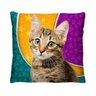Almofada Decorativa Gato Colorido Com Refil 40x40 - 1