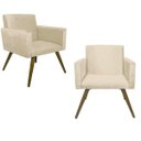 Ver imagem 1 de Kit 2 Poltronas Decorativa Para Sala Nina Suede Bege