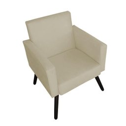 Kit 2 Poltronas Decorativa Para Sala Nina Suede Bege - 2