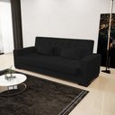 Ver imagem 2 de Sofá Cama 02 lugares Lisboa Linho Pés de Madeira - D’Rossi - A79 Preto