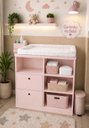 Ver imagem 3 de Trocador Infantil Rosé com 2 Gavetas e Nichos para Organização do Quarto do Bebê
