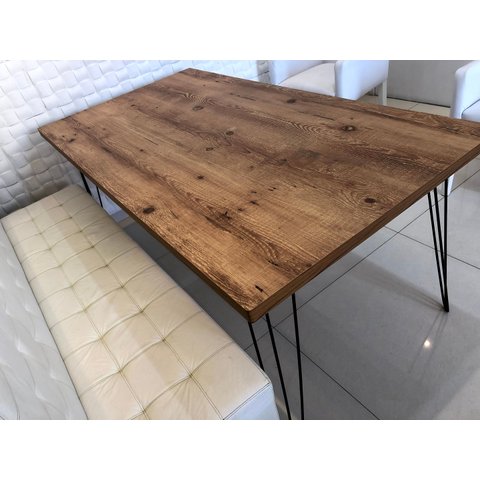 Mesa Jantar Hairpin Legs 90 X 150 Cm Antiqua - Sem Cadeiras Janta Varanda Gourmet Home Sala Cozinha