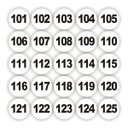 Ver imagem 1 de Adesivos Numerados 101 A 200 Redondo Fundo Branco Medida 5cm