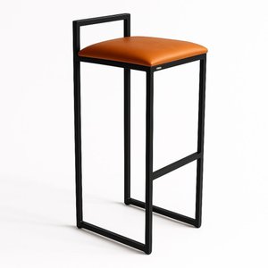 Banqueta Ferro Alta Industrial Metal Bar Moderno Corino:caramelo