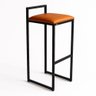 Banqueta Ferro Alta Industrial Metal Bar Moderno Corino:caramelo - 1