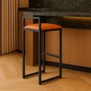 Ver imagem 2 de Banqueta Ferro Alta Industrial Metal Bar Moderno Corino:caramelo