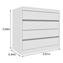 Ver imagem 3 de Cômoda CR35475 4 Gavetas MDF Corrediças Telescópicas Branco Multimóveis