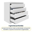 Ver imagem 5 de Cômoda CR35475 4 Gavetas MDF Corrediças Telescópicas Branco Multimóveis