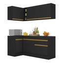 Ver imagem 3 de Cozinha Compacta de Canto com Rodapé Veneza Multimóveis MP2092 com Armário e Balcão Preta