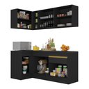 Ver imagem 6 de Cozinha Compacta de Canto com Rodapé Veneza Multimóveis MP2092 com Armário e Balcão Preta