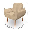 Ver imagem 6 de Kit 4 Poltrona Decorativa Opala Pés Palito Veludo Bege - Kimi Design